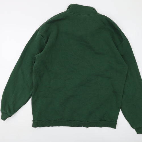 PRETTYLITTLETHING Mens Green Cotton Pullover Sweatshirt Size M