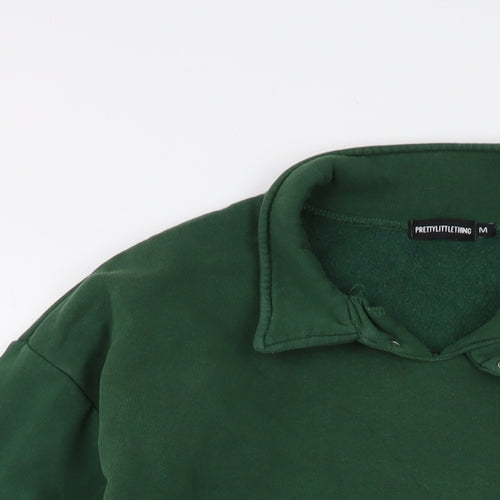 PRETTYLITTLETHING Mens Green Cotton Pullover Sweatshirt Size M