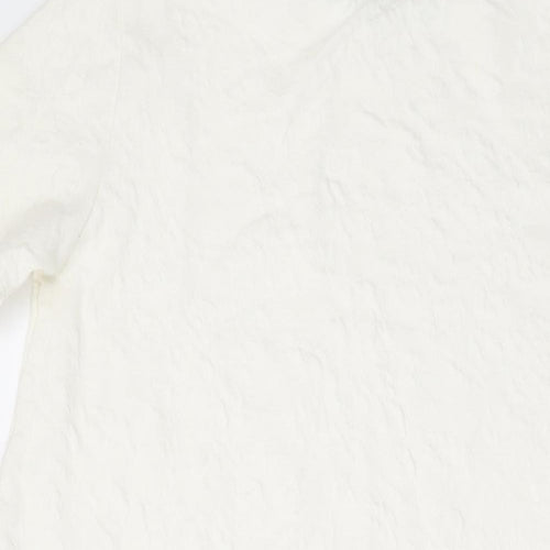 Zara Womens Ivory Polyester Tunic T-Shirt Size M Crew Neck