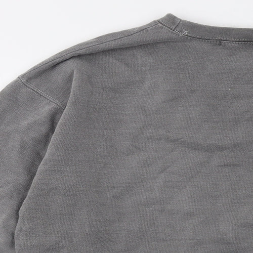 Boohoo Mens Grey Cotton Pullover Sweatshirt Size S