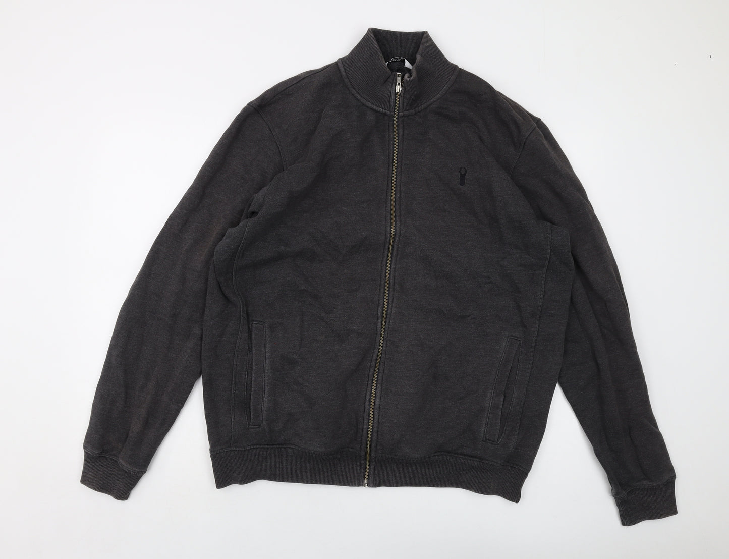 NEXT Mens Grey Cotton Full Zip Sweatshirt Size XL