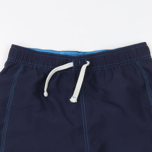 Marks and Spencer Boys Blue Polyester Sweat Shorts Size 11-12 Years Regular Drawstring - Swim Shorts