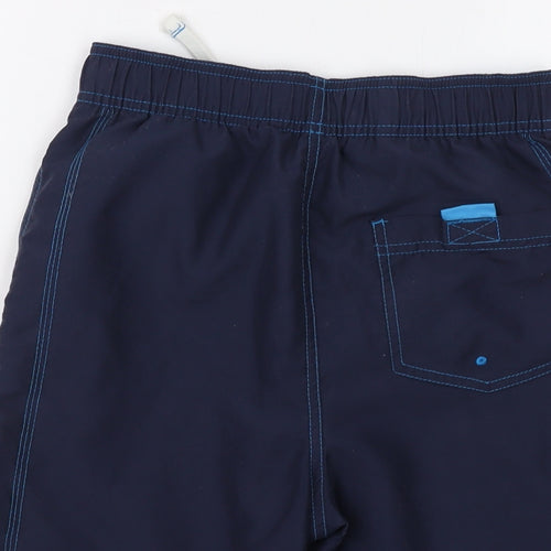 Marks and Spencer Boys Blue Polyester Sweat Shorts Size 11-12 Years Regular Drawstring - Swim Shorts