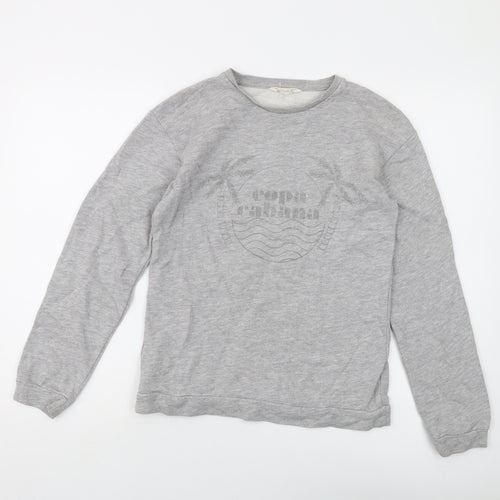 Mango Girls Grey Cotton Pullover Sweatshirt Size 11-12 Years Pullover