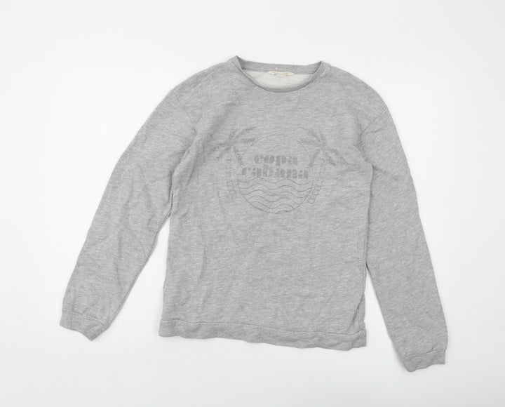Mango Girls Grey Cotton Pullover Sweatshirt Size 11-12 Years Pullover