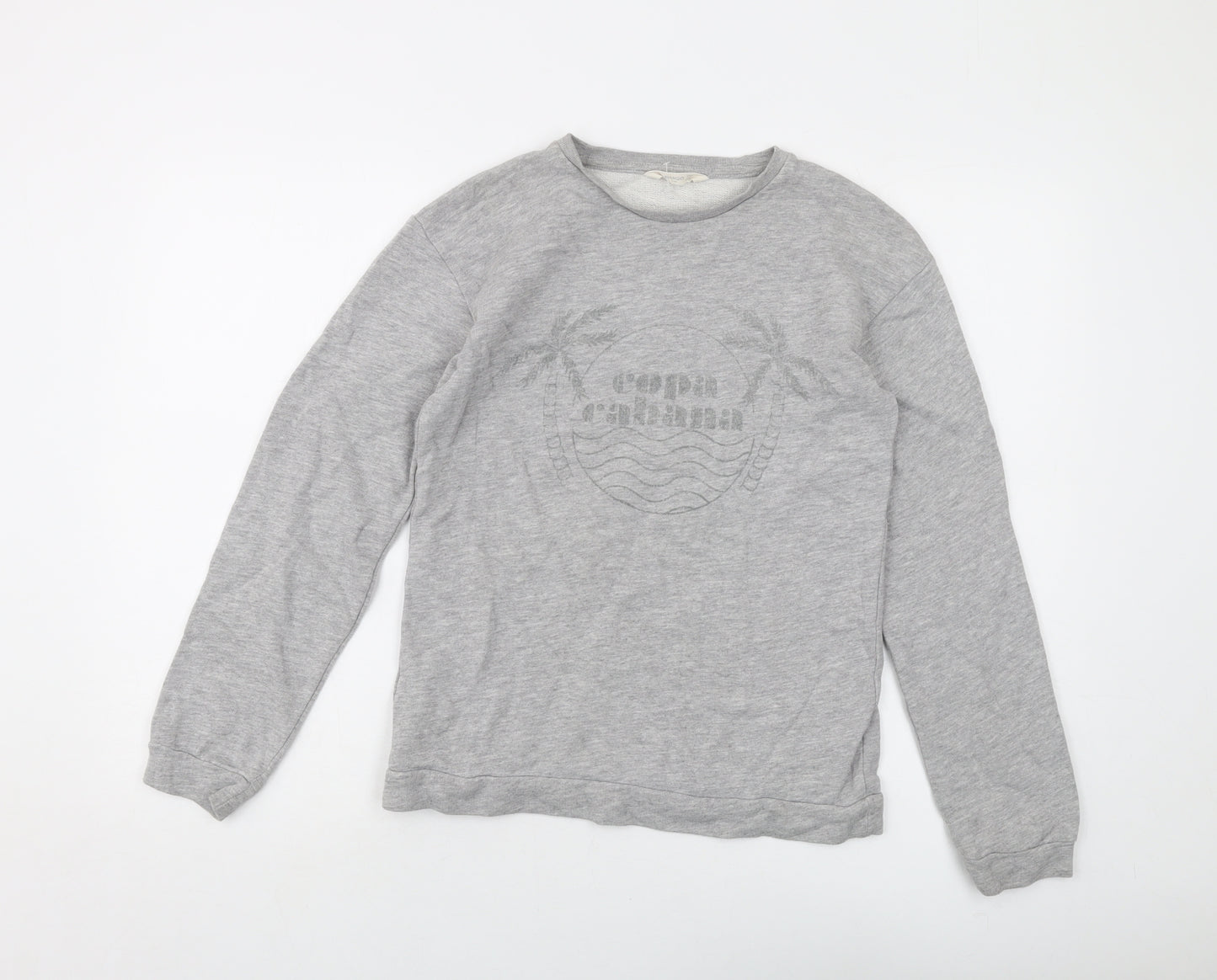 Mango Girls Grey Cotton Pullover Sweatshirt Size 11-12 Years Pullover