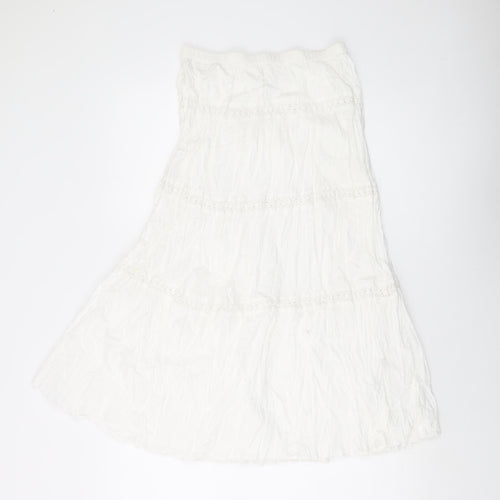 INtown Womens Ivory Cotton A-Line Skirt Size 8