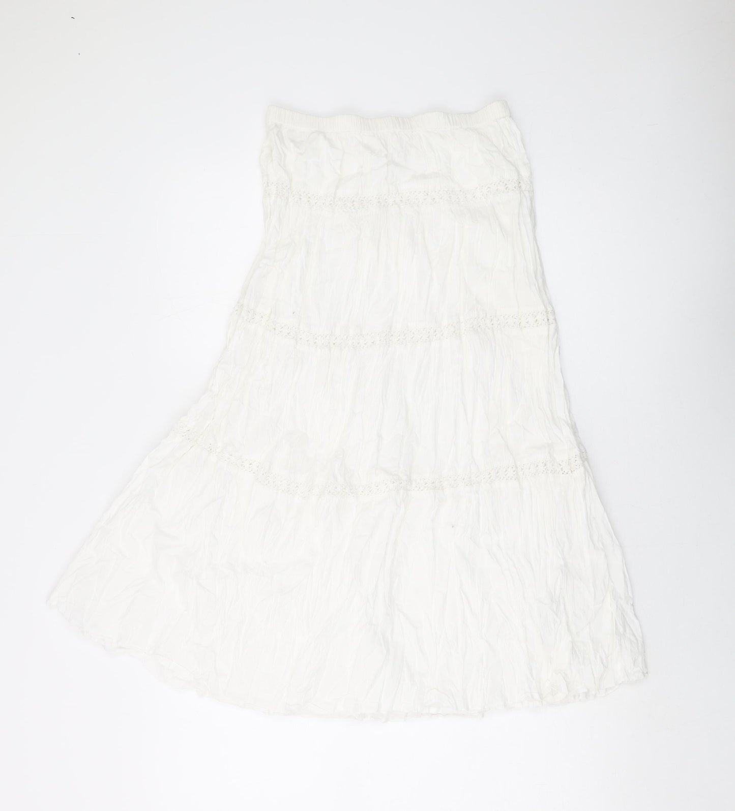 INtown Womens Ivory Cotton A-Line Skirt Size 8