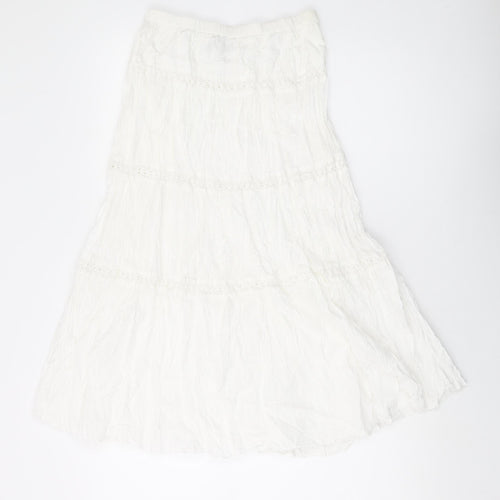 INtown Womens Ivory Cotton A-Line Skirt Size 8