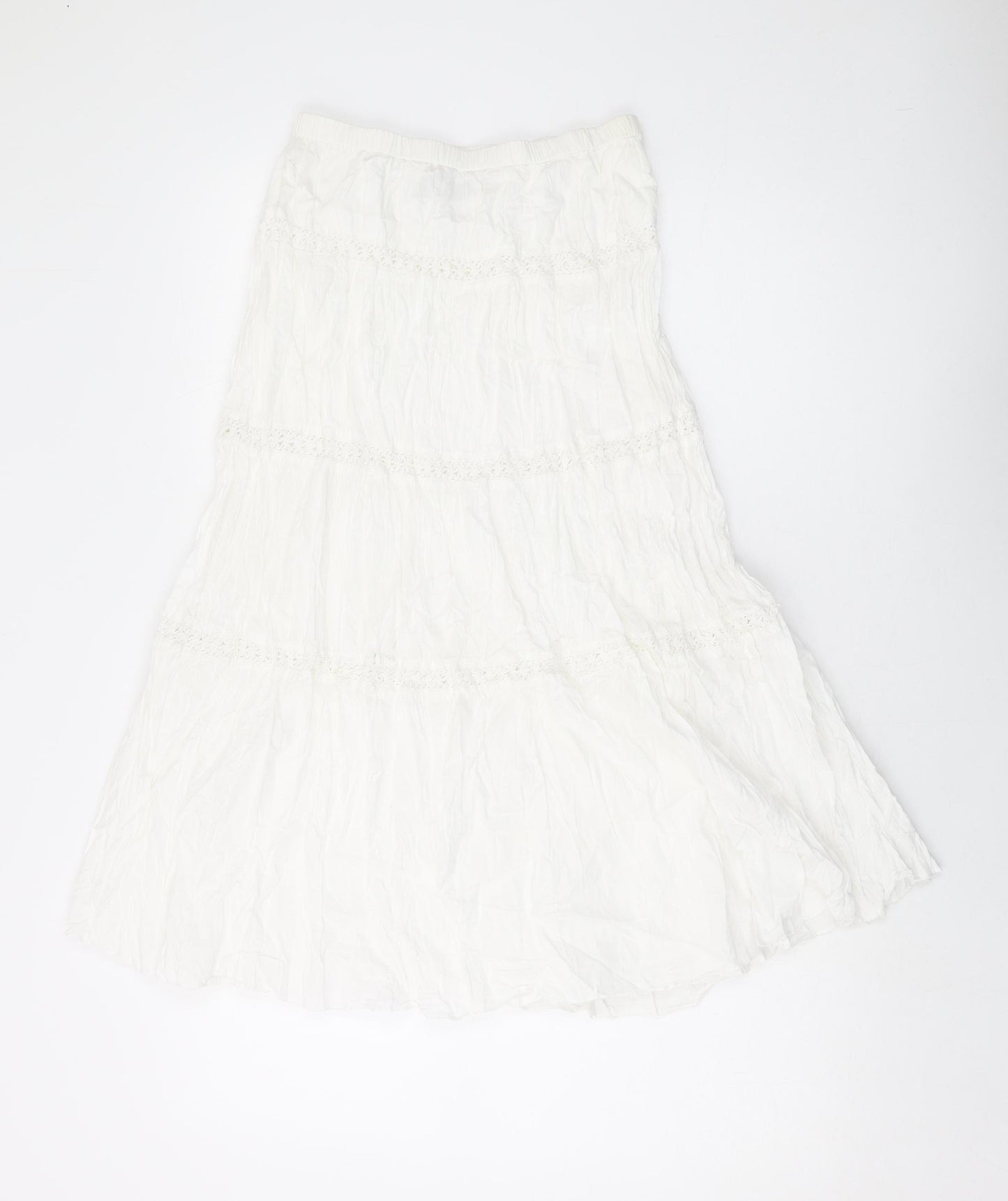 INtown Womens Ivory Cotton A-Line Skirt Size 8