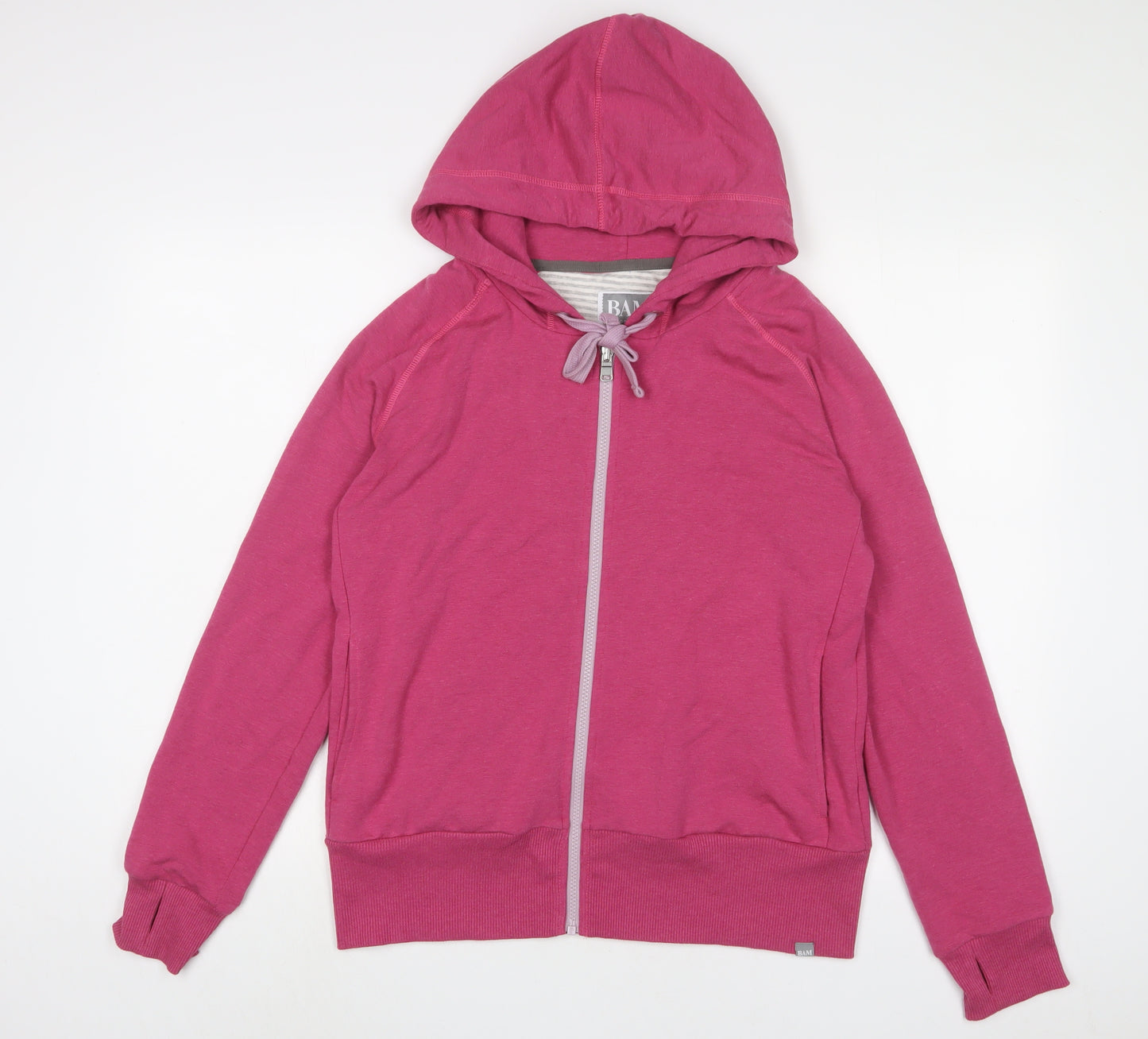 Bamboo Womens Pink Viscose Full Zip Hoodie Size 12 Zip