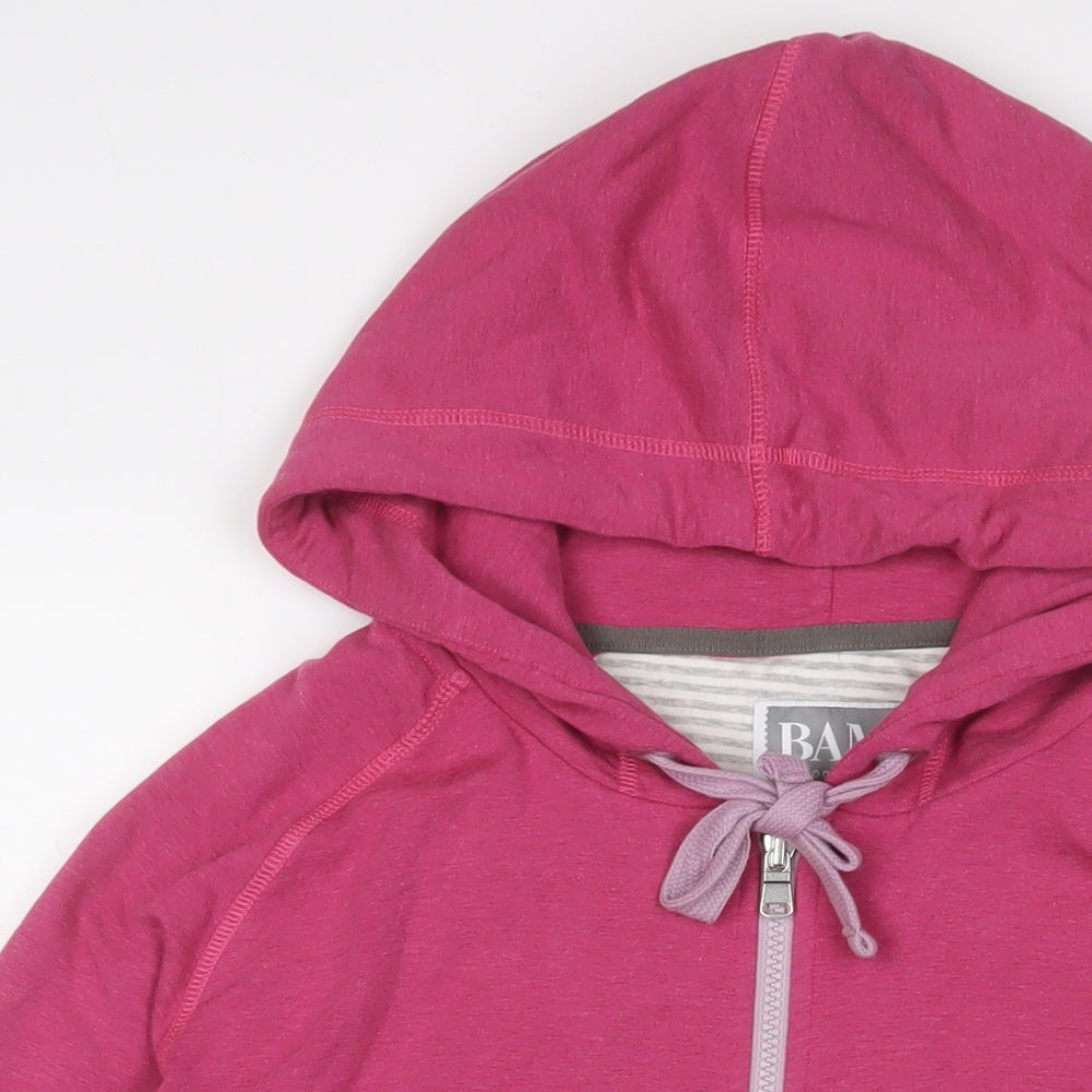 Bamboo Womens Pink Viscose Full Zip Hoodie Size 12 Zip