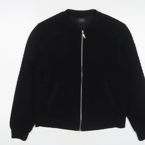 Marks and Spencer Womens Black Jacket Size 14 Zip