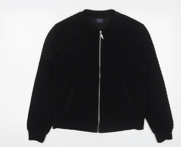 Marks and Spencer Womens Black Jacket Size 14 Zip