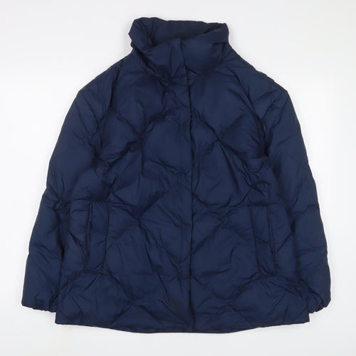Marks and Spencer Womens Blue Puffer Jacket Jacket Size 12 Zip