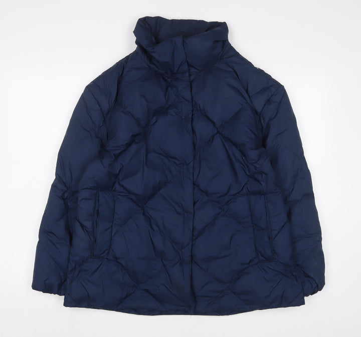 Marks and Spencer Womens Blue Puffer Jacket Jacket Size 12 Zip