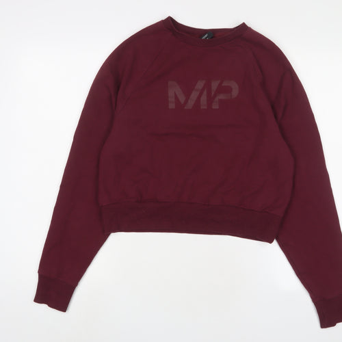 Myprotein Womens Red Cotton Pullover Sweatshirt Size M Pullover - Logo