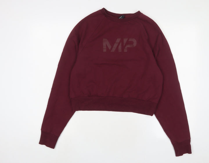 Myprotein Womens Red Cotton Pullover Sweatshirt Size M Pullover - Logo