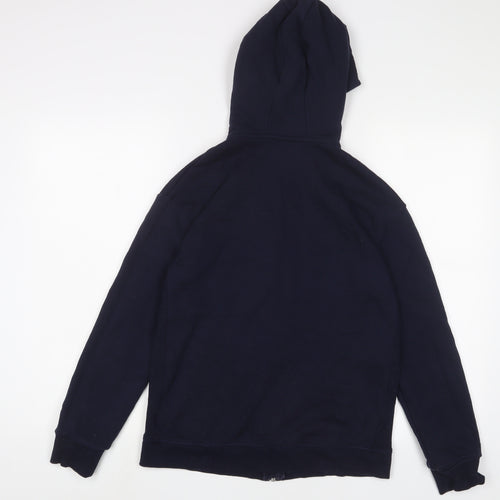 Marks and Spencer Boys Blue Cotton Full Zip Hoodie Size 13-14 Years Zip