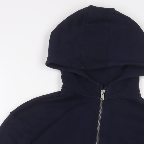 Marks and Spencer Boys Blue Cotton Full Zip Hoodie Size 13-14 Years Zip