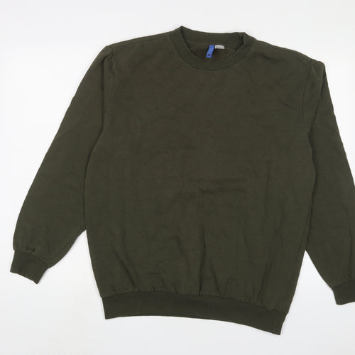 Marks and Spencer Mens Green Cotton Pullover Sweatshirt Size M