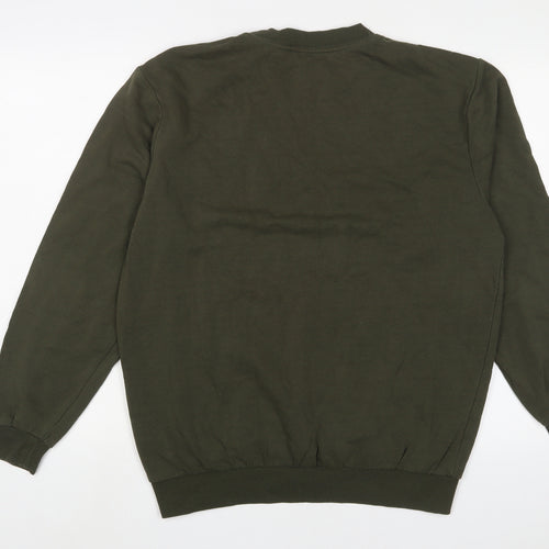 Marks and Spencer Mens Green Cotton Pullover Sweatshirt Size M