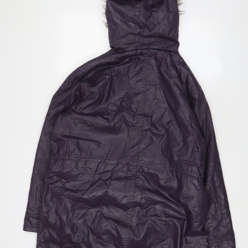 Indigo Womens Purple Parka Coat Size 14 Zip