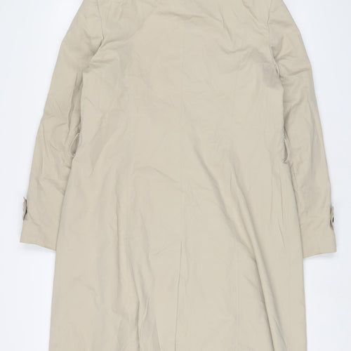 Debenhams Womens Beige Overcoat Coat Size 12 Button