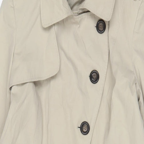 Debenhams Womens Beige Overcoat Coat Size 12 Button