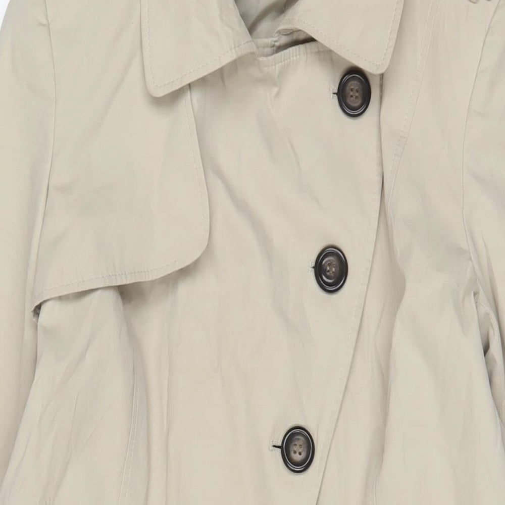Debenhams Womens Beige Overcoat Coat Size 12 Button