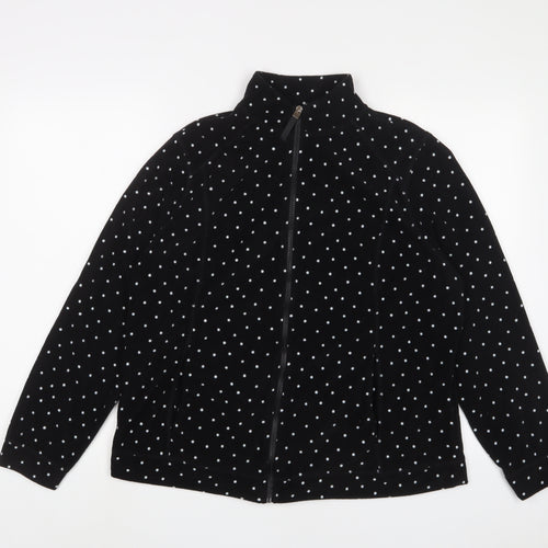 JD Williams Womens Black Polka Dot Jacket Size 16 Zip
