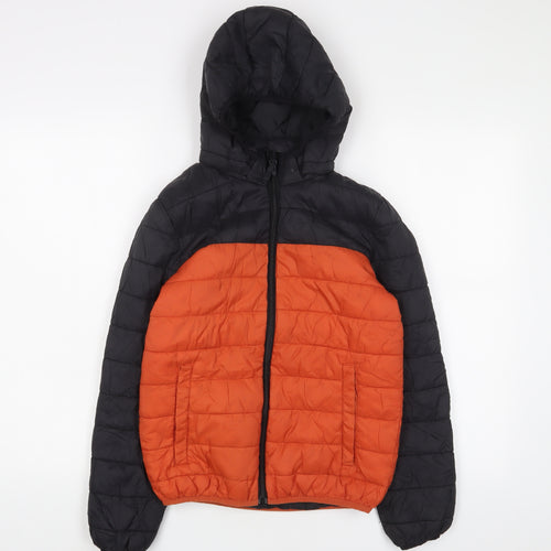 H&M Boys Orange Puffer Jacket Jacket Size 10-11 Years Zip