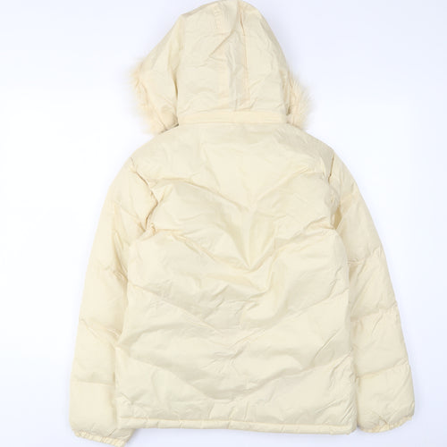 Maitesi Womens Ivory Puffer Jacket Jacket Size S Zip