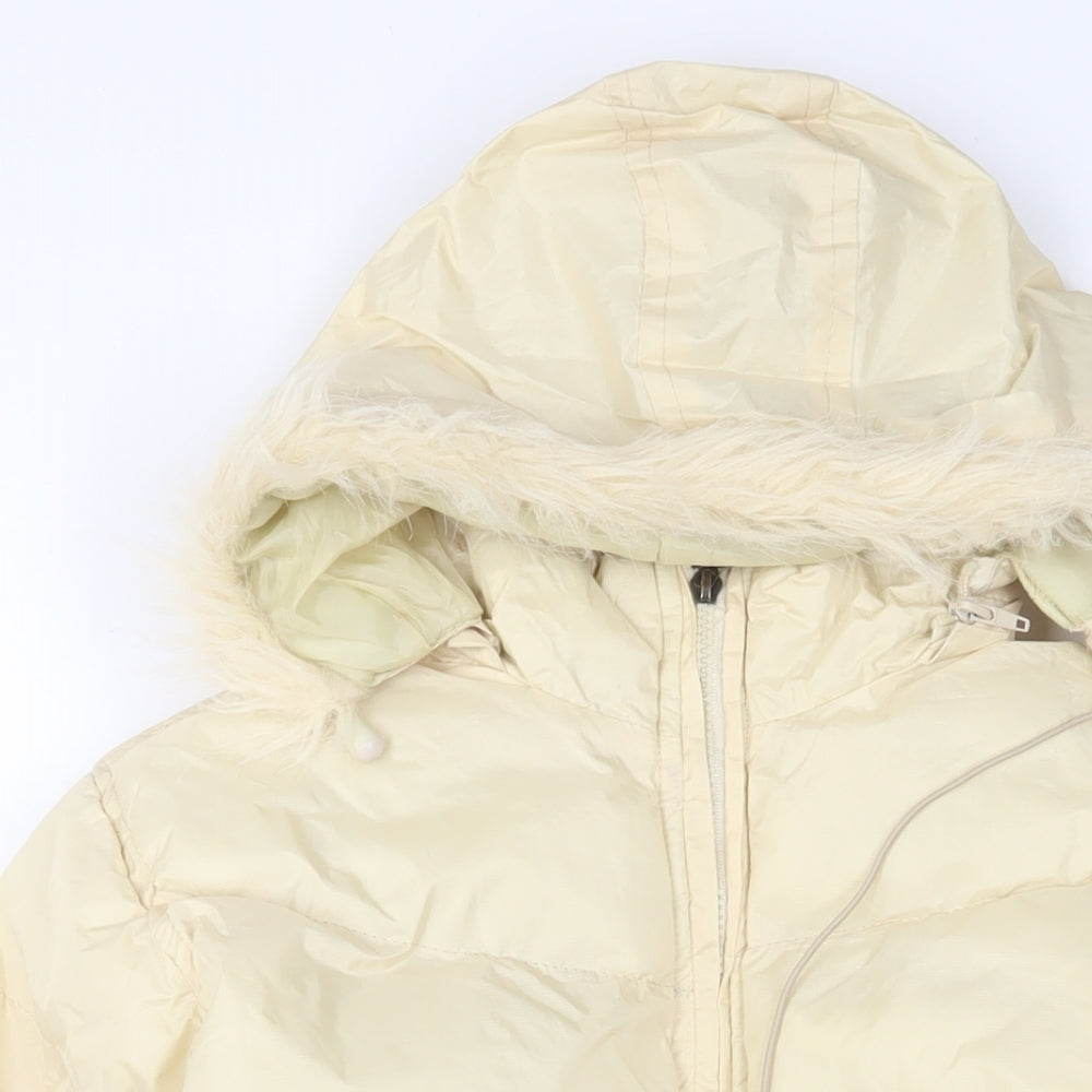 Maitesi Womens Ivory Puffer Jacket Jacket Size S Zip