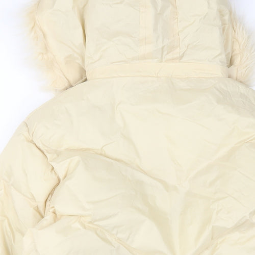 Maitesi Womens Ivory Puffer Jacket Jacket Size S Zip