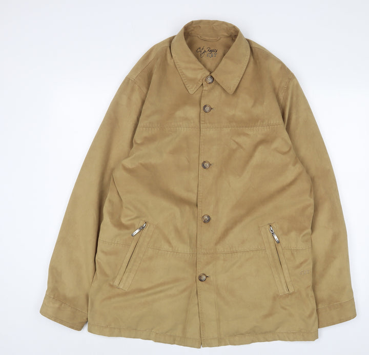 GAT Mens Brown Jacket Size L Button - Logo, Embroidered