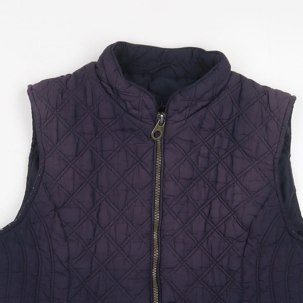 Joules Womens Blue Gilet Jacket Size 12 Zip