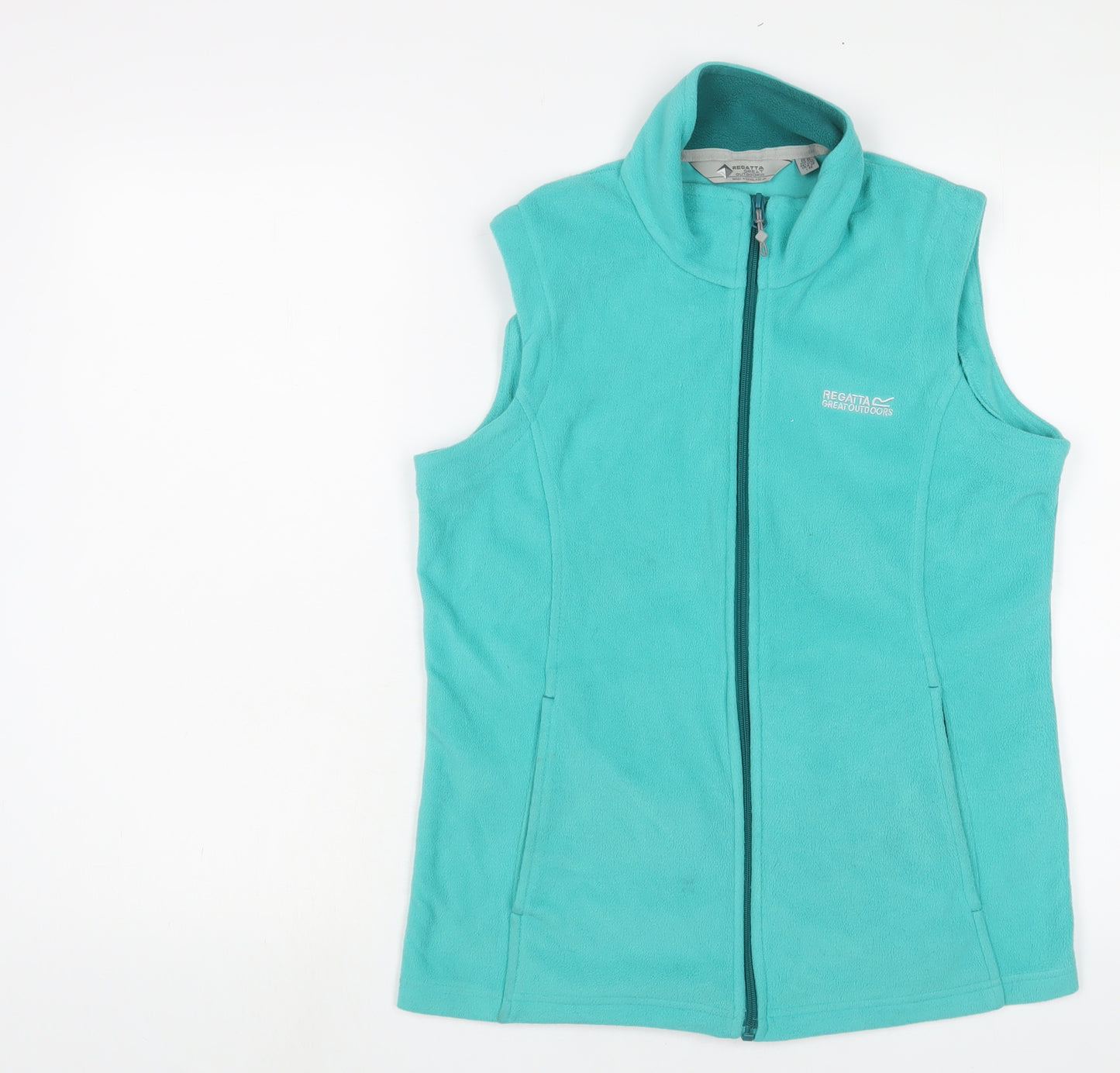 Regatta Womens Blue Gilet Jacket Size 10 Zip - Logo, Embroidered