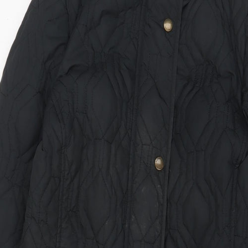 Lands' End Womens Black Quilted Jacket Size XS Zip