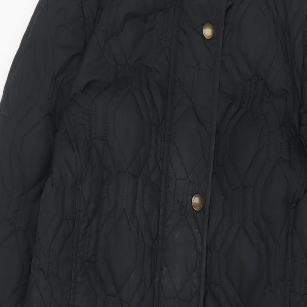 Lands' End Womens Black Quilted Jacket Size XS Zip
