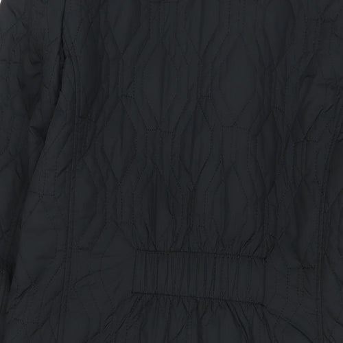 Lands' End Womens Black Quilted Jacket Size XS Zip