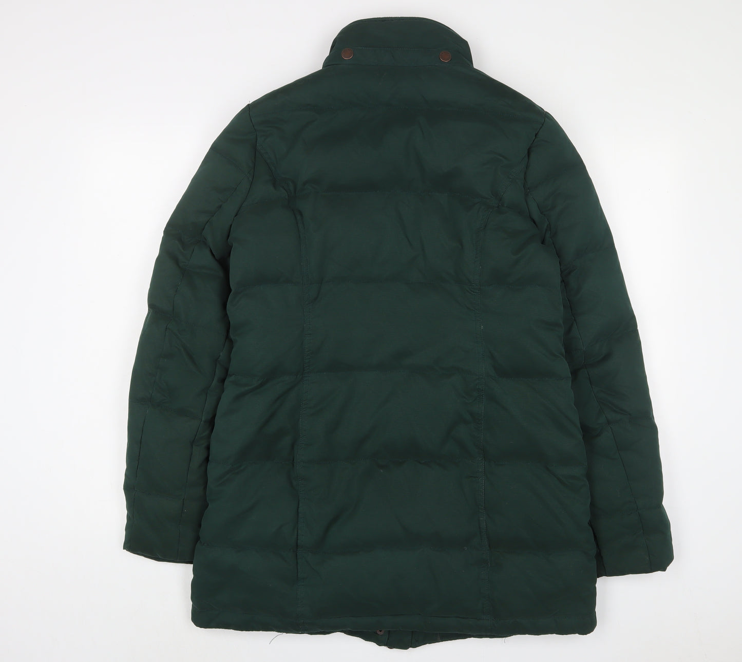 Fat Face Womens Green Quilted Coat Size 12 Zip