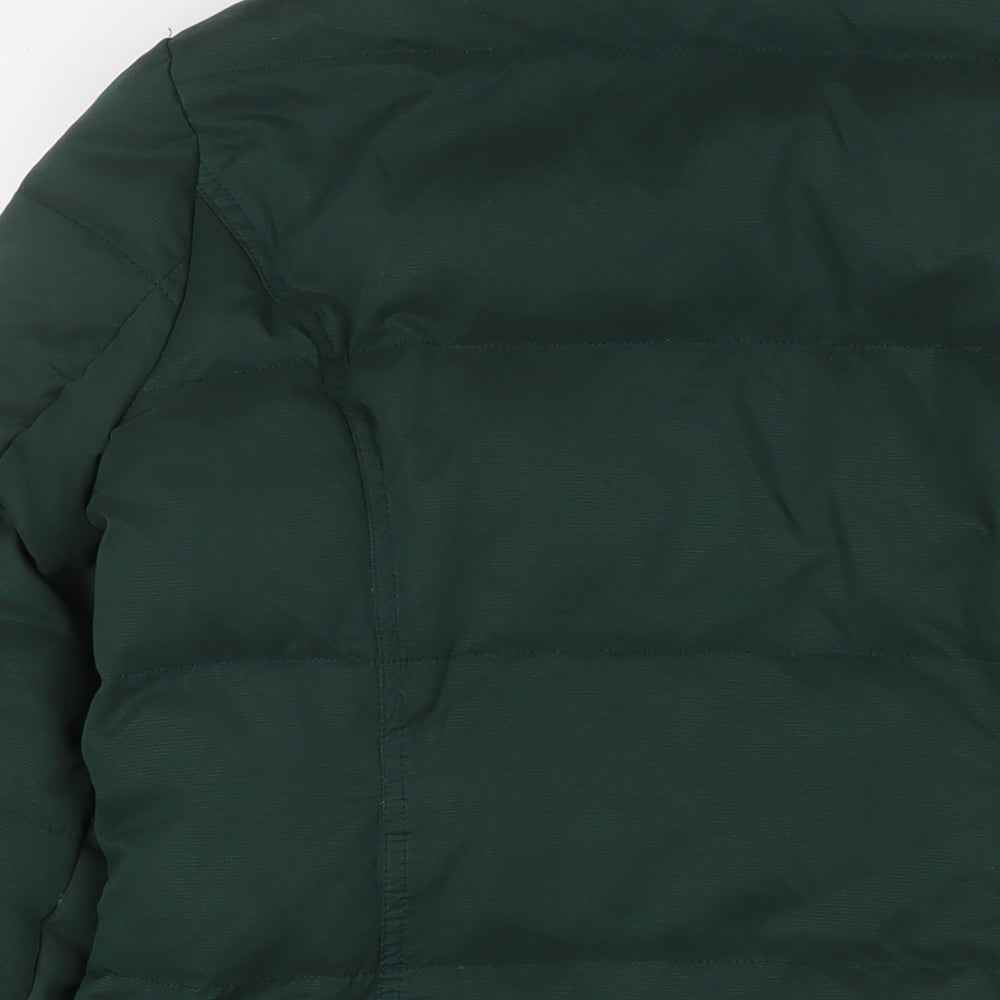 Fat Face Womens Green Quilted Coat Size 12 Zip