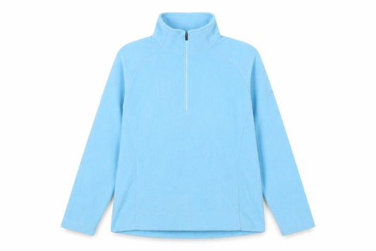 Front view of F.LLI Campagnolo women’s blue polyester pullover sweatshirt, size UK 14, zip
