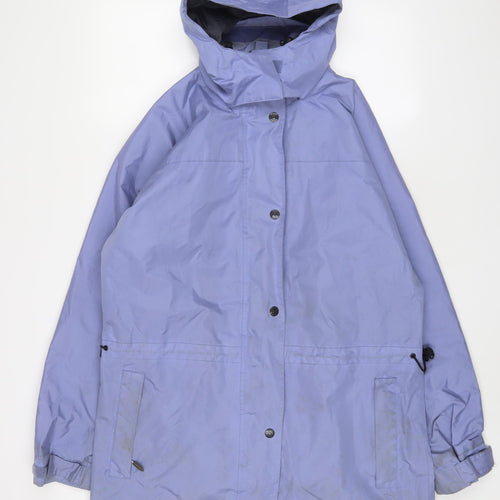 Outdoor Scene Womens Purple Rain Coat Coat Size 14 Zip