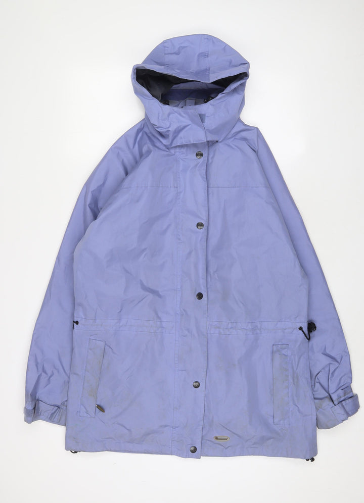 Outdoor Scene Womens Purple Rain Coat Coat Size 14 Zip