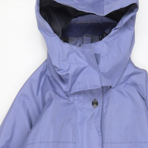 Outdoor Scene Womens Purple Rain Coat Coat Size 14 Zip