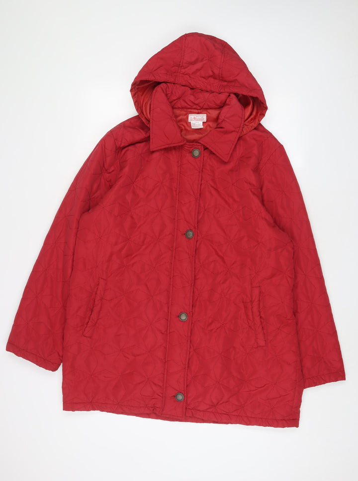 Neuville Womens Red Quilted Coat Size 18 Zip