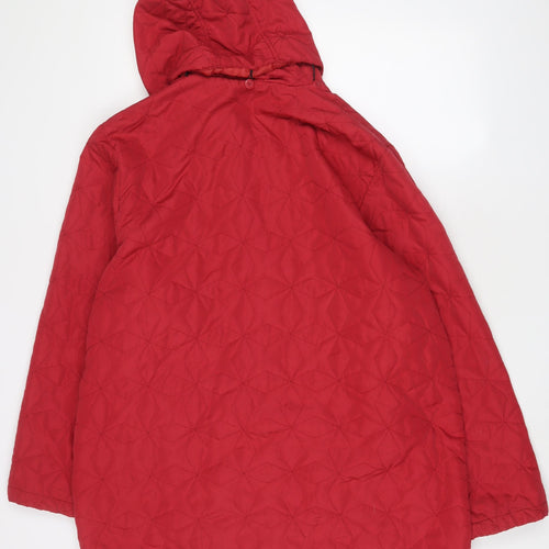 Neuville Womens Red Quilted Coat Size 18 Zip