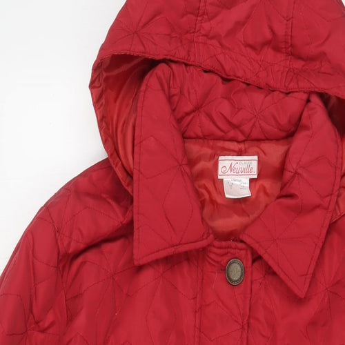 Neuville Womens Red Quilted Coat Size 18 Zip